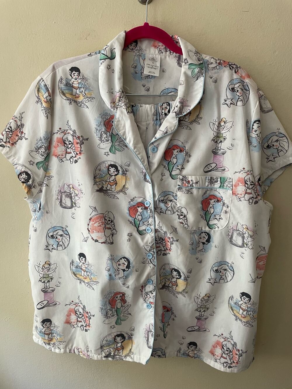 Disney Princess Cartoon Matching Pajama Short Set Size XL - Picture 1 of 10